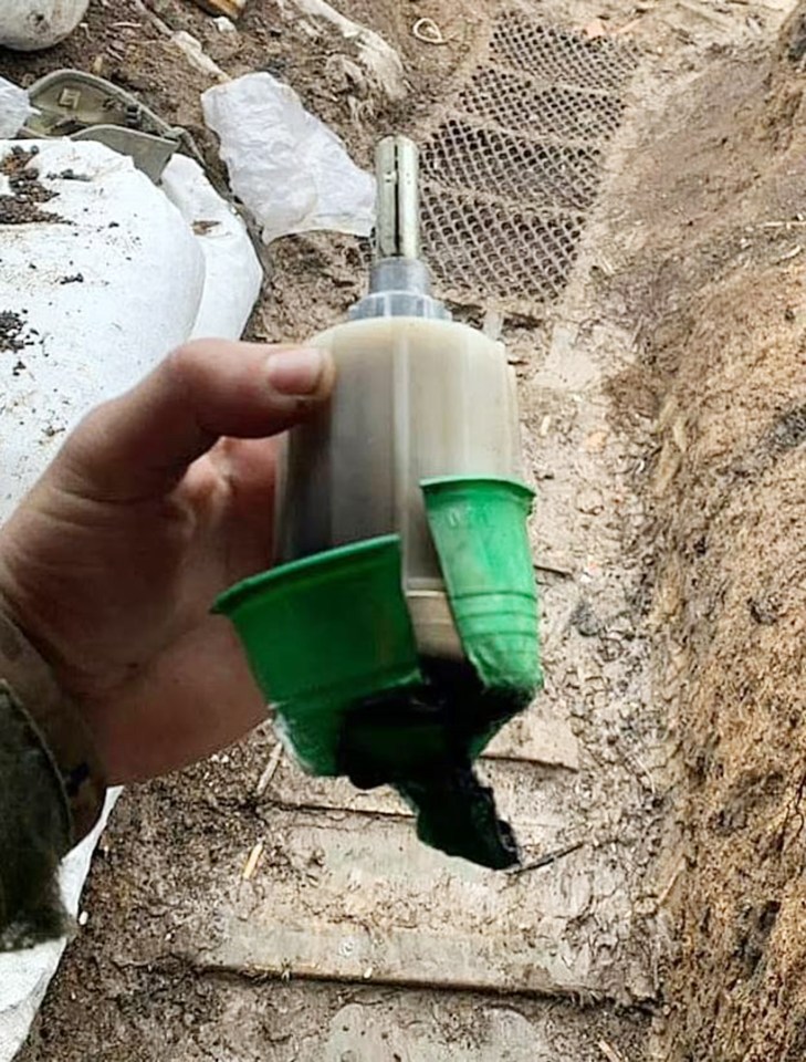 The K-51 gas grenade, typically found filled with tear gas, was found in a Ukrainian trench