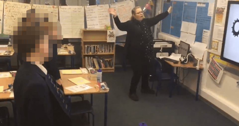 A clip posted by the school showed her dancing in front of pupils