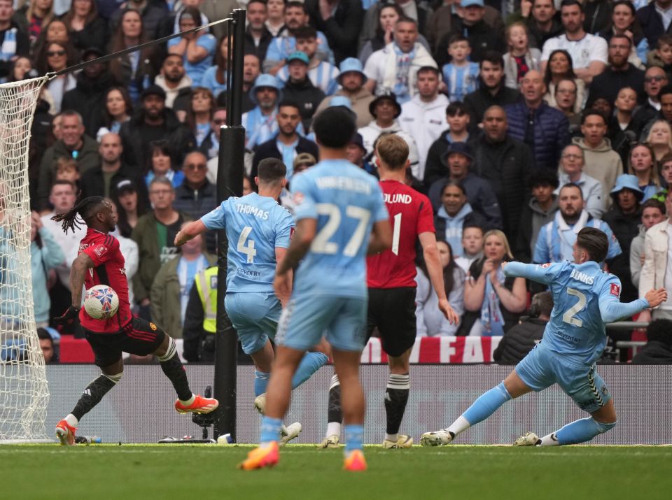 Aaron Wan-Bissaka was penalised for handball