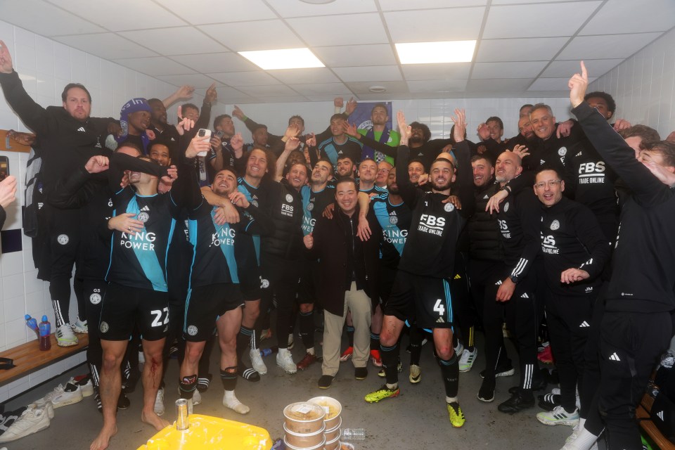 The whole team posed for a dressing room picture