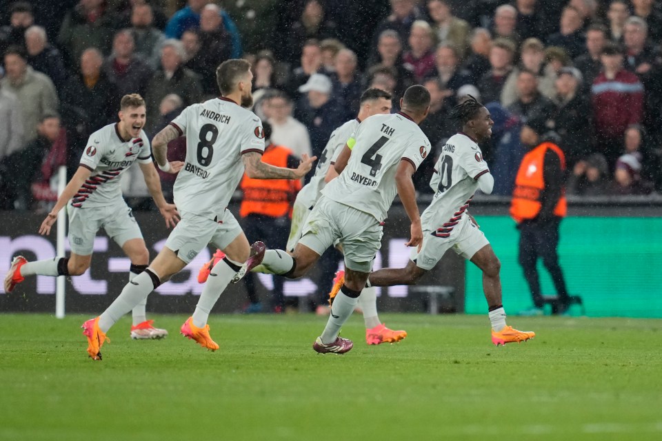 Jeremie Frimpong celebrates his late leveller on the night to clinch a semi-final spot