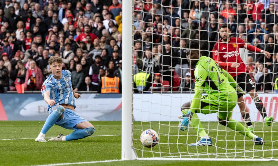 Victor Torp thought he had scored a late winner to beat Man Utd 4-3 at Wembley