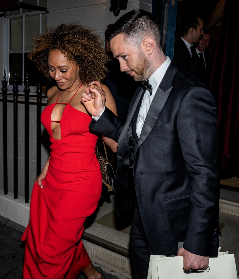 Mel B and Rory McPhee leave Oswald’s in Mayfair after the birthday bash