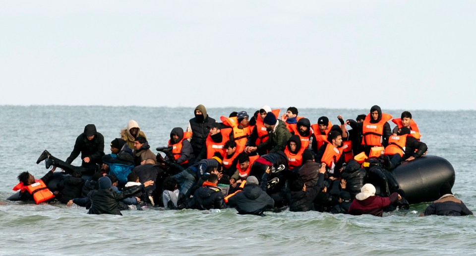 Migrants leave Gravelines beach in France heading to Dover