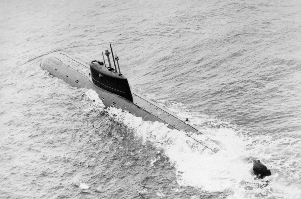 An undated picture taken in St. Petersburg showing the nuclear-powered submarine