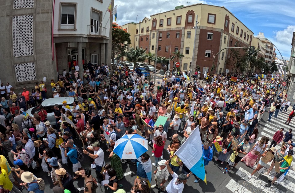 Up to 50,000 people are believed to have attended the march in TenerifeCredit