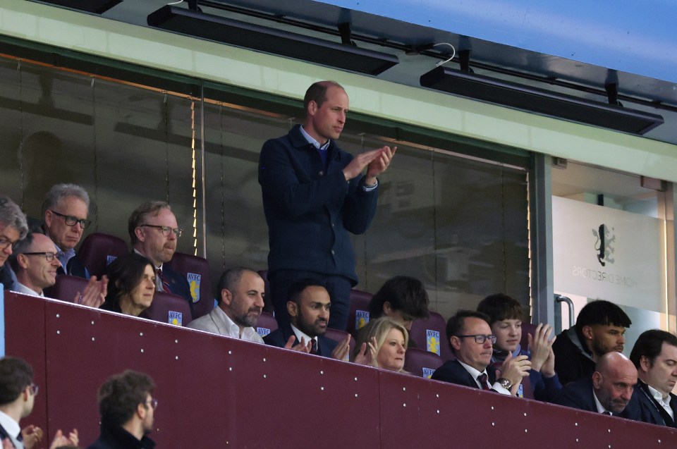 The heir was spotted cheering on Aston Villa last week