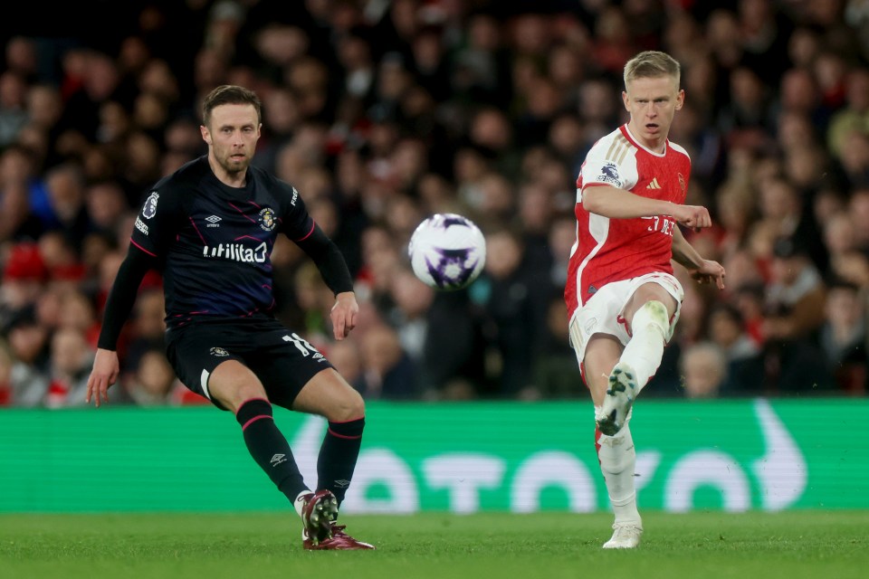 Oleksandr Zinchenko starred in Arsenal’s 2-0 win over Luton on Wednesday