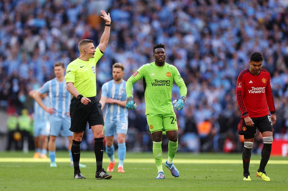 Referee Robert Jones disallowed the goal for offside