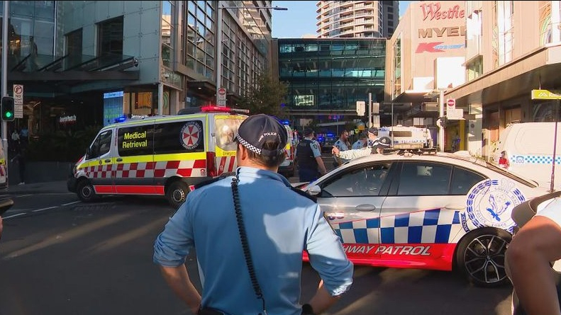 Armed cops surround the shopping mall