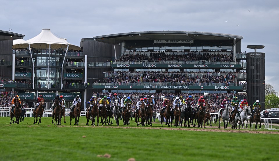 The runners and riders set off from what was supposed to be a standing start in the Grand National