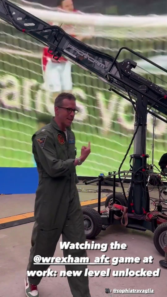 Ryan Reynolds watched the game from a Hollywood set