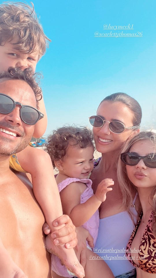 Ryan, 39, is enjoying some time out with fiancee Lucy Mecklenburgh and his kids