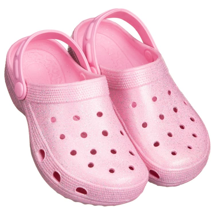 Pink glitter clogs from B&M, £5