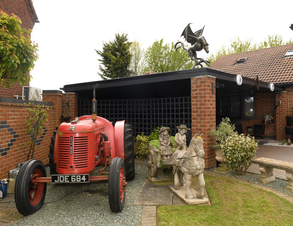 Lee also has a tractor in his front garden