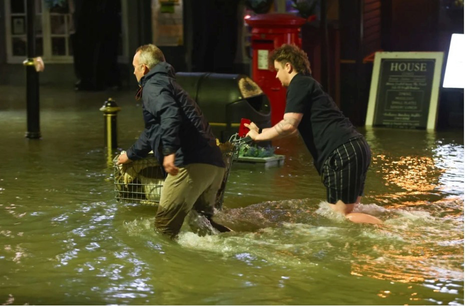 Storm Kathleen has caused dangerously strong winds and flooding in Britain