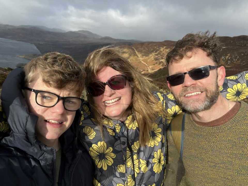 The family on a trip to Scotland