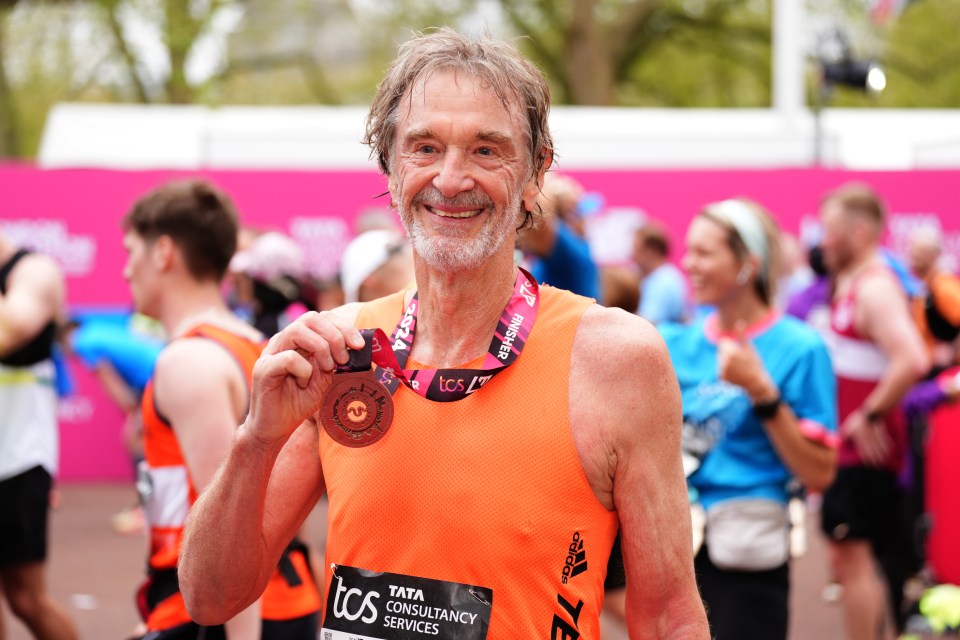 Sir Jim Ratcliffe after finishing the TCS London Marathon