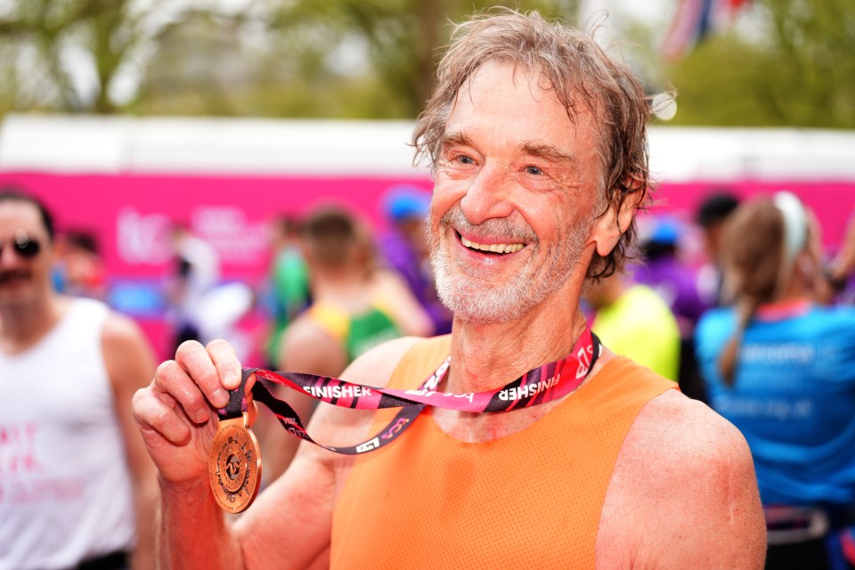 Sir Jim Ratcliffe after finishing the TCS London Marathon