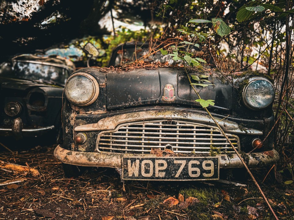 Among the cars were Mercedes and an Austin Morris Mini