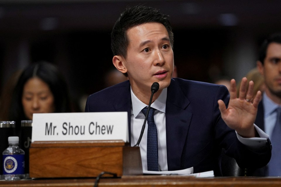 TikTok’s CEO Shou Zi Chew testifies during the Senate Judiciary Committee hearing on online child sexual exploitation at the US Capitol in Washington DC on January 31, 2024