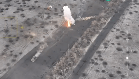 Aerial footage captured the moment of the attack