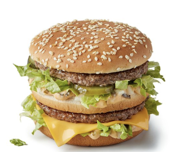 A standard Big Mac has 493 calories, with 694 calories for the larger version