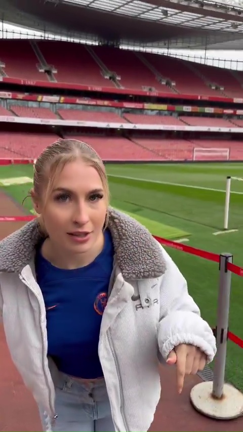 Astrid Wett paid a visit to the Emirates ahead of Chelsea’s match against Arsenal