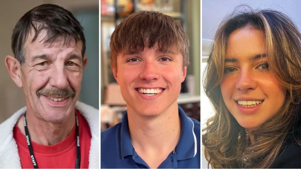 Nottingham knife attack victims Ian Coates, left, Barnaby Webber, centre,  and Grace O’Malley-Kumar, right