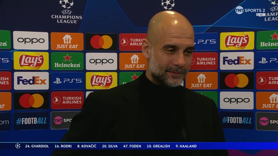 Pep Guardiola was involved in an awkward interview with Jules Breach