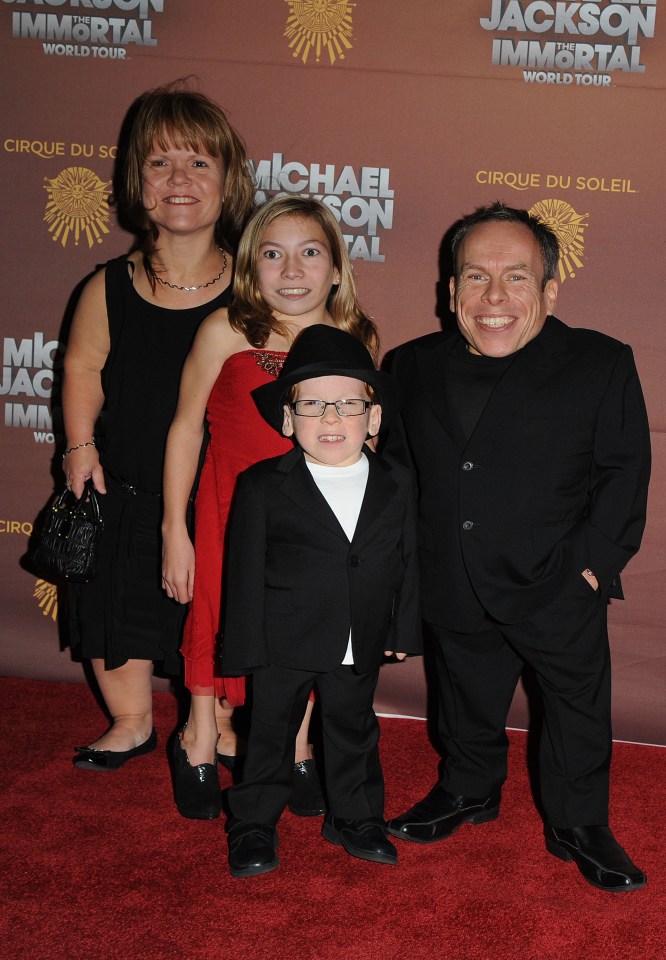 Warwick Davis and family attend the opening night of Cirque Du Soleil’s ‘Michael Jackson The Immortal World Tour’ in October 2012