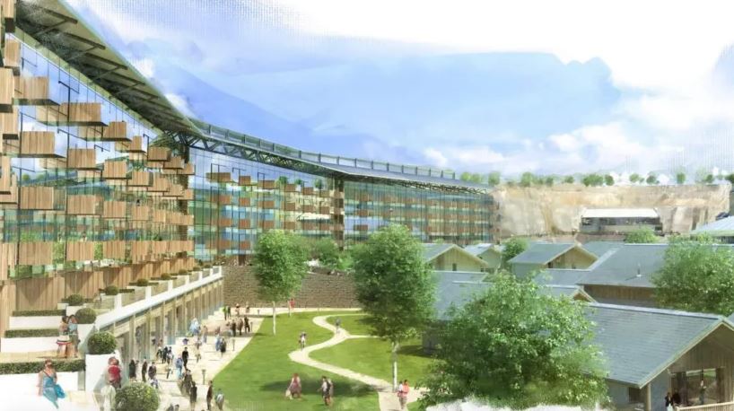 The resort would be built at Crich Quarry in Derbyshire