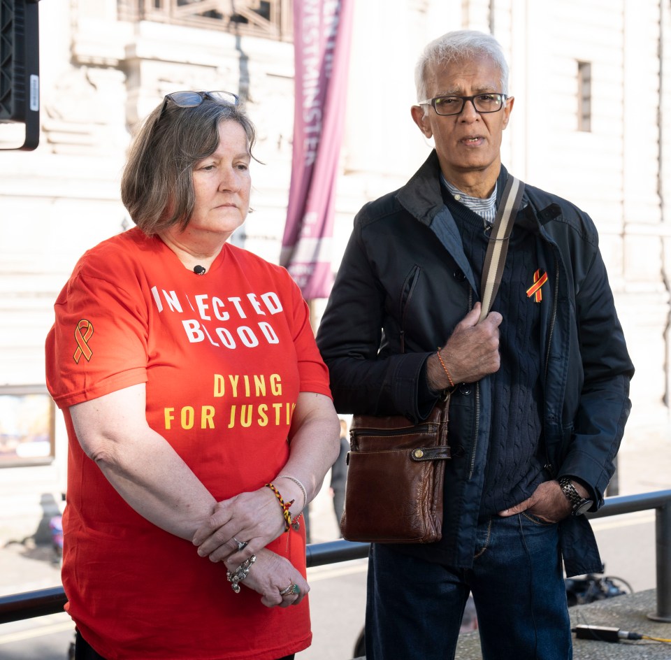 Jackie Britton, who contracted hepatitis C, and Suresh Vaghela, who is now a haemophiliac