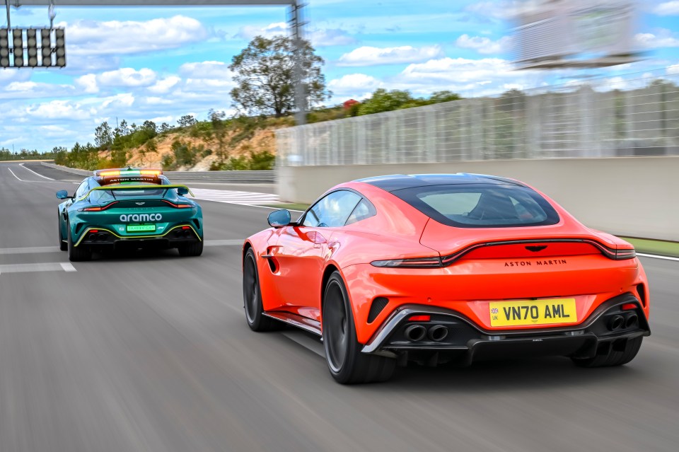 The Formula One safety car and it road-going sibling hit the track