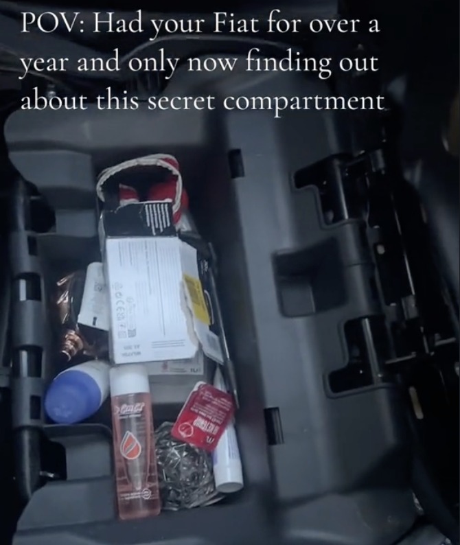 Some Fiat models have a secret compartment under one of the seats