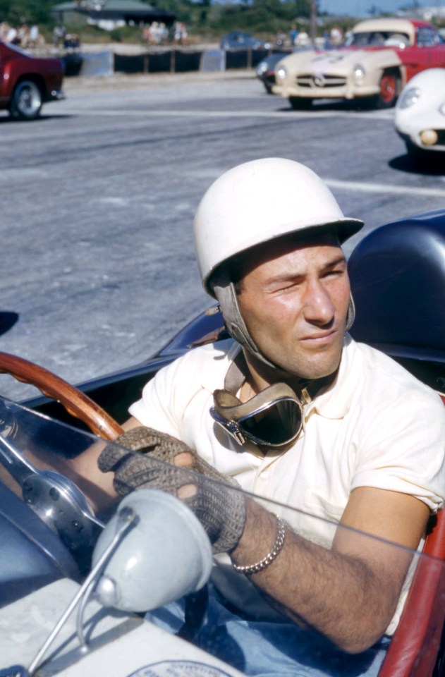 Stirling Moss waits for the start of the Annual International Bahamas Speed Weeks Nassau Trophy Race on December 5, 1957