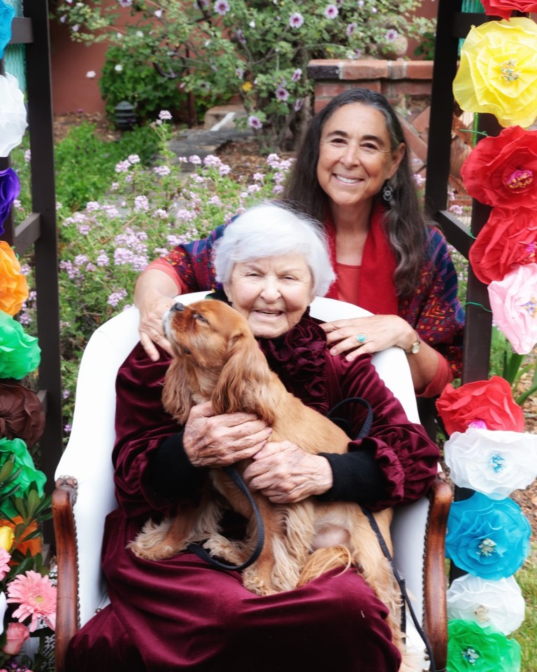 The centenarian with her daughter Sarah Livia Brightwood