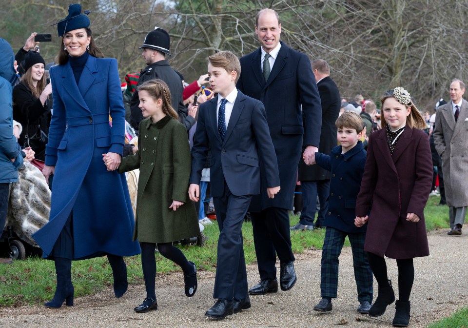 Princess Kate with Prince William and their children last Christmas