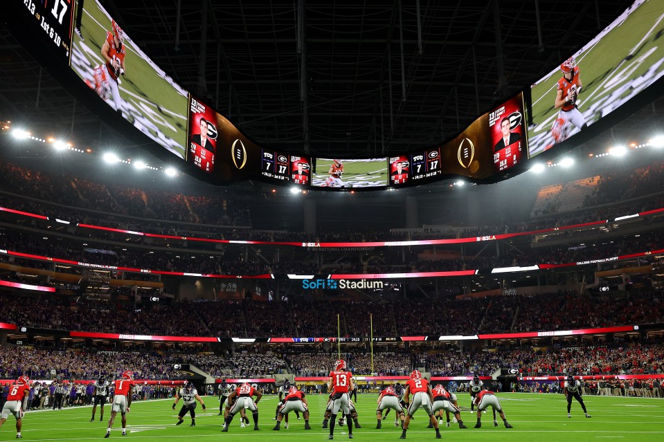 The stadium has huge screens around the stadium to create an immersive viewing experience