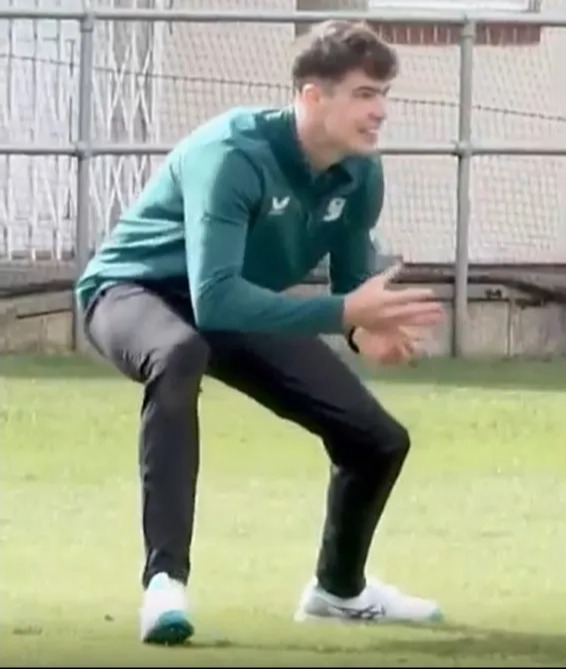 The final video of Baker shows him catching a ball