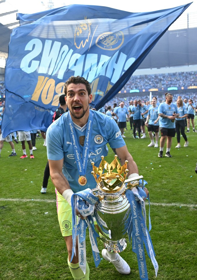 Stefan Ortega was toasting a title success with Man City on Sunday