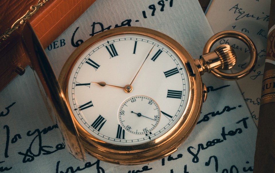 The watch was engraved with Churchill’s early coat of arms and a message