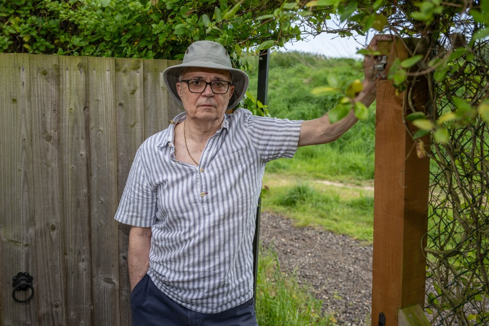 OAP David Breeze is locked in a 'petty' row with a local landowner Chris Mutten