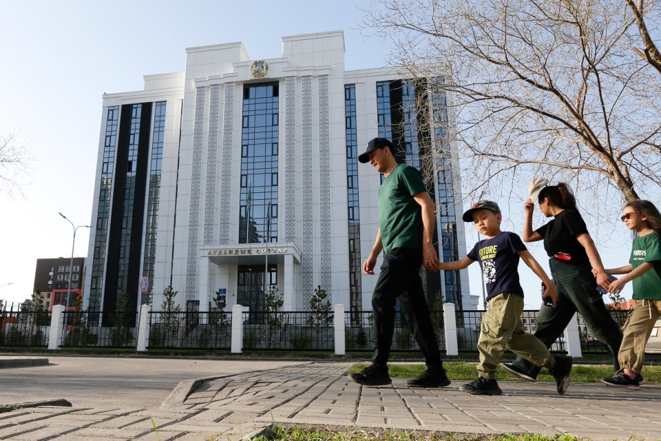 The trial is taking place at the Kazakhstan Supreme Court in Astana