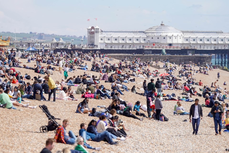 People swarmed Brighton's beaches yesterday