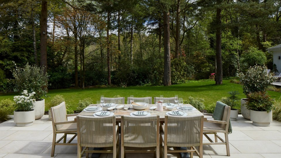 The stunning outdoor dining area