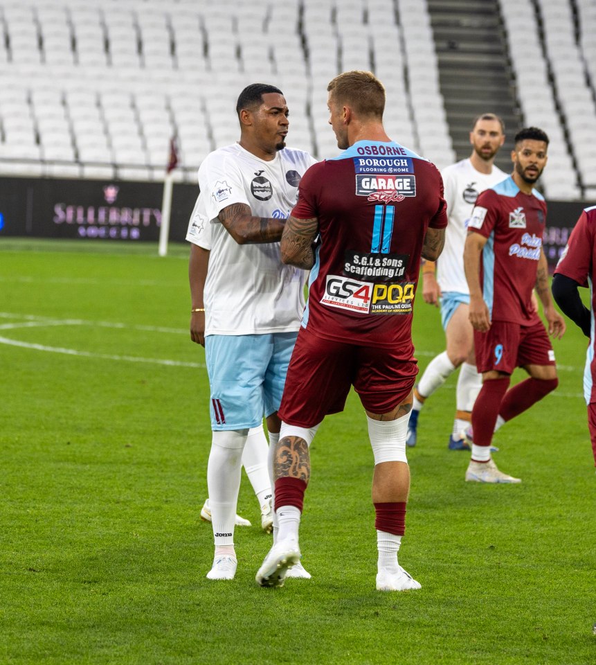 The pair could be seen trading verbal blows on the pitch at the London Stadium