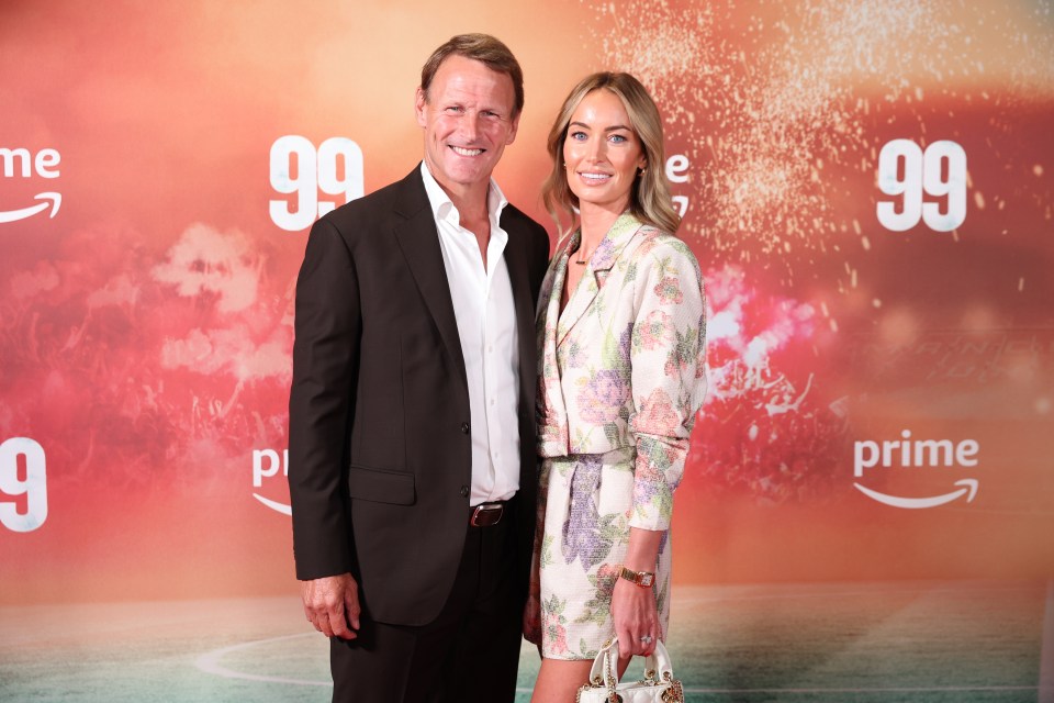 Teddy Sheringham, 58, beams alongside wife Kristina Andriotis, 38