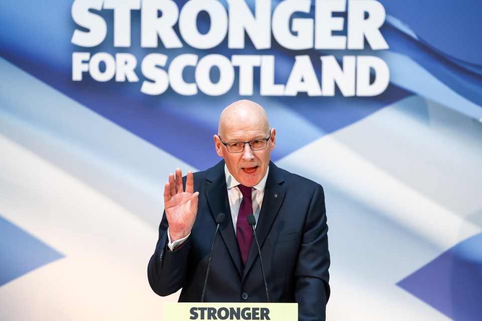 John Swinney MSP, delivers his acceptance speech as Scotland's new First Minister and leader of the SNP