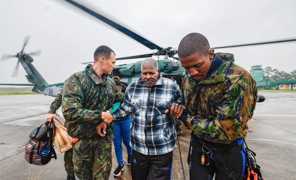 Soldiers and helicopters were dispatched to assist the rescue efforts